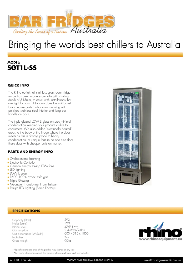 Image de la première page du manuel de l'appareil SGT1L-SS