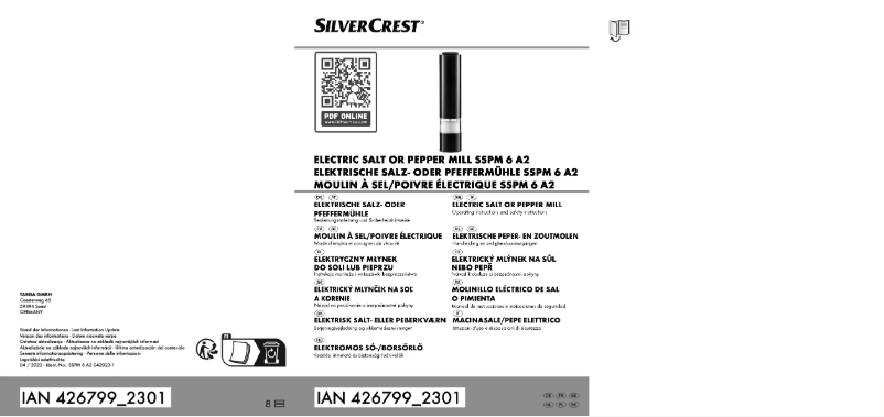 Page n°1 - Manuel utilisateur SilverCrest SSPM 6 A2