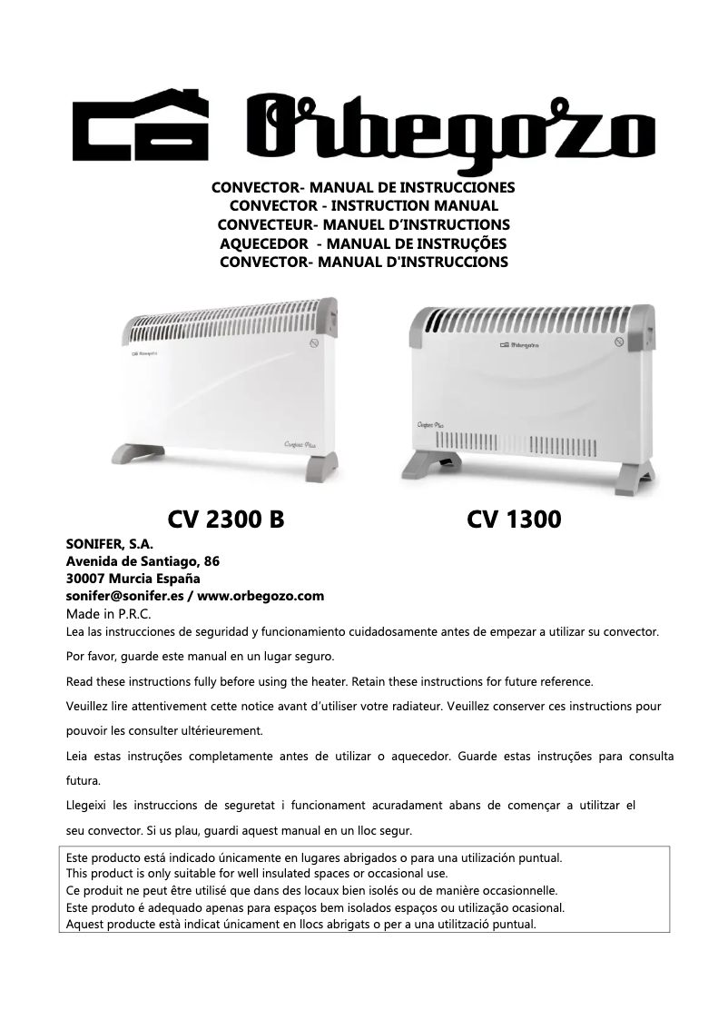 Image de la première page du manuel de l'appareil CV 2300