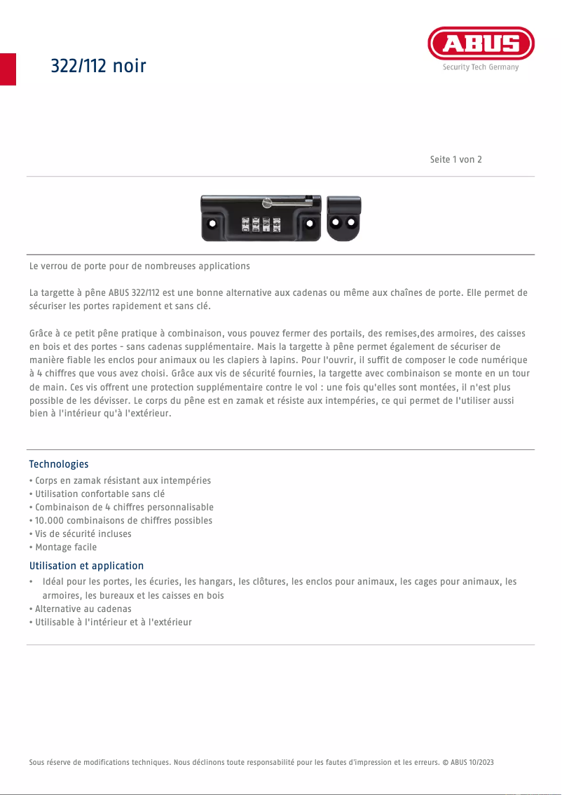 Image de la première page du manuel de l'appareil 322/112