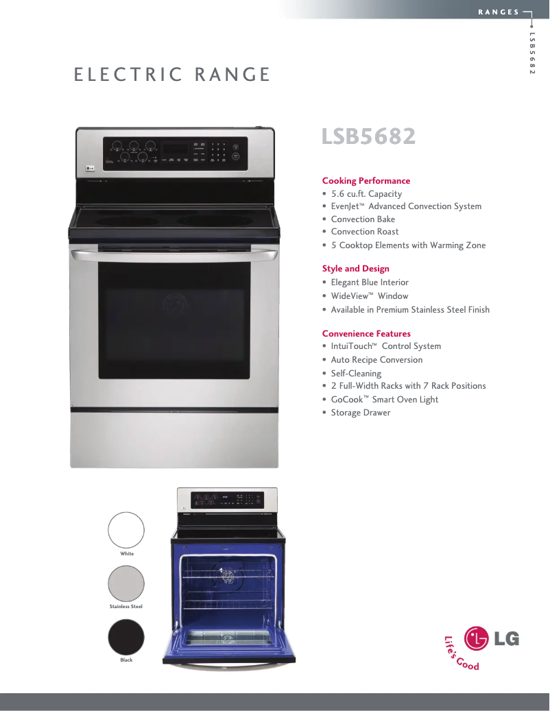 Image de la première page du manuel de l'appareil LSB5682SW