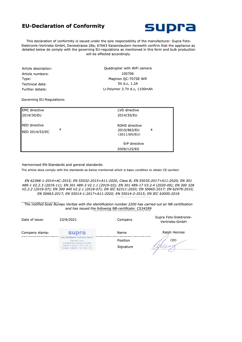 Page 1 de la notice Manuel utilisateur Maginon QC-707SE