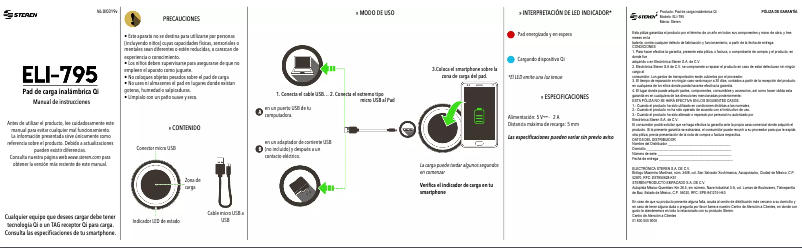 Page 1 de la notice Manuel utilisateur Steren ELI-795