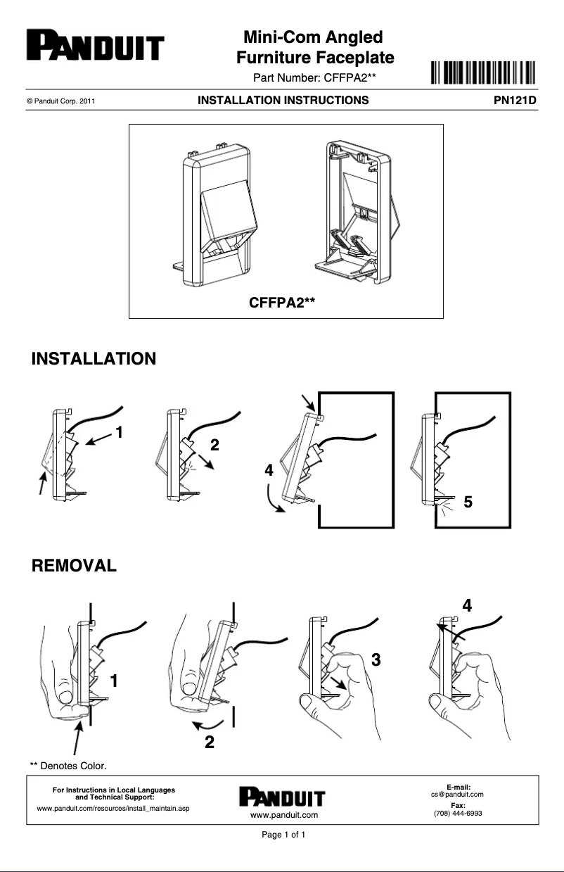 Página 1 del manual Manual de usuario Panduit CFFPA2IG