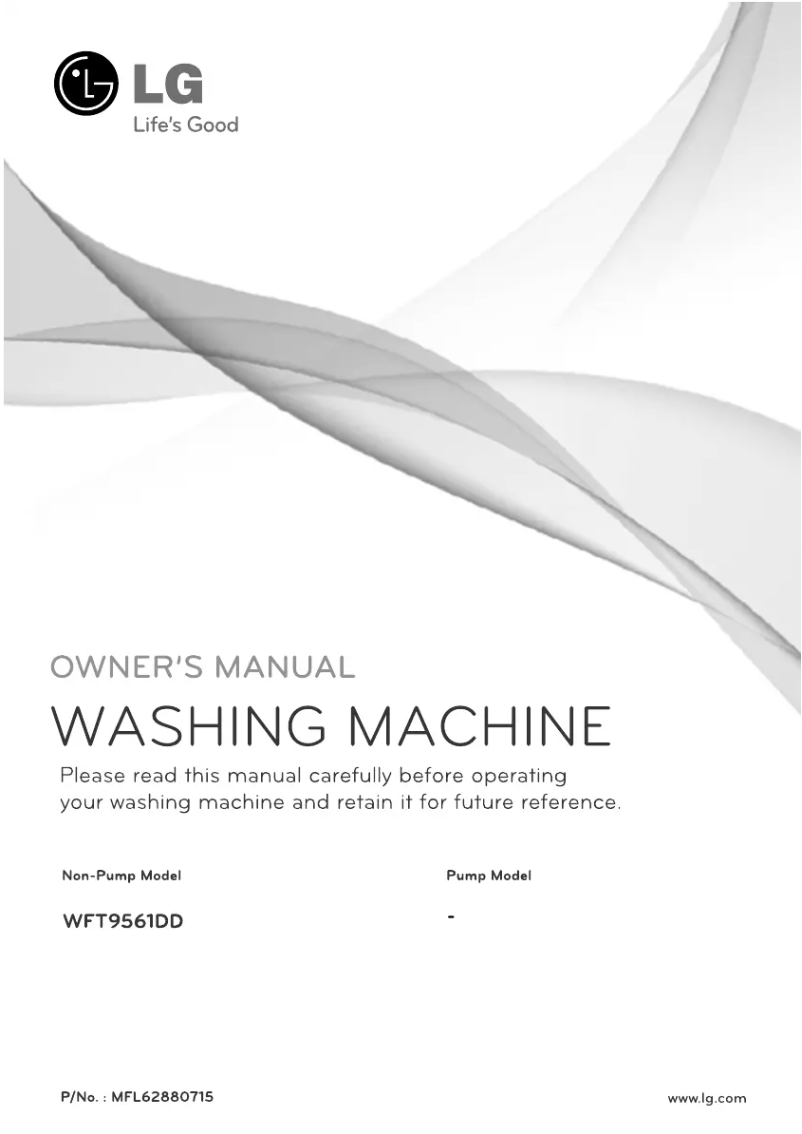 Page 1 de la notice Manuel utilisateur LG WFT9561DD