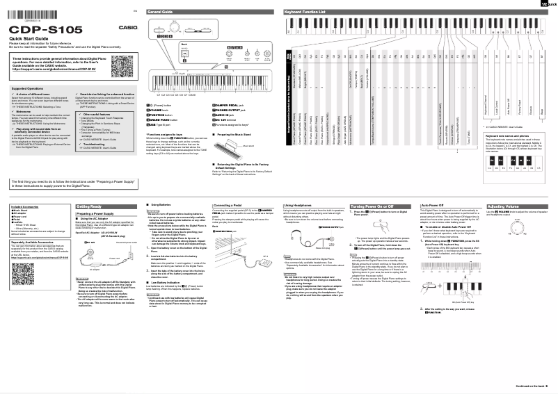 Image de la première page du manuel de l'appareil CDP-S105