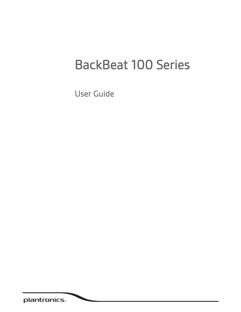 Page 1 de la notice Manuel utilisateur Plantronics BackBeat 100