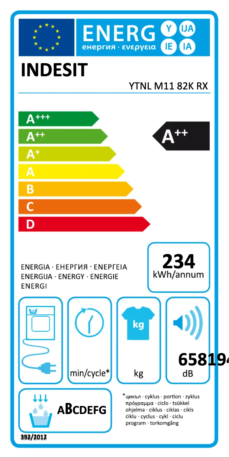 Page n°1 - Manuel utilisateur Indesit YTNL M11 82K RX