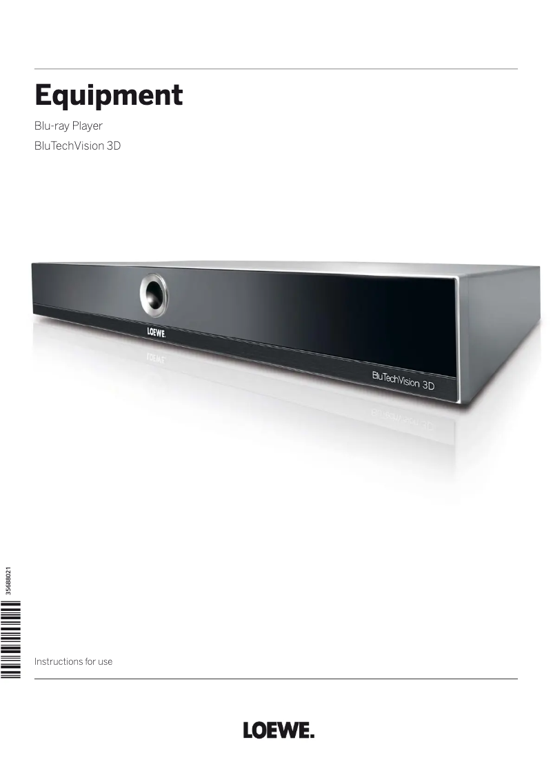 Page n°1 - Manuel utilisateur Loewe BluTech Vision 3D