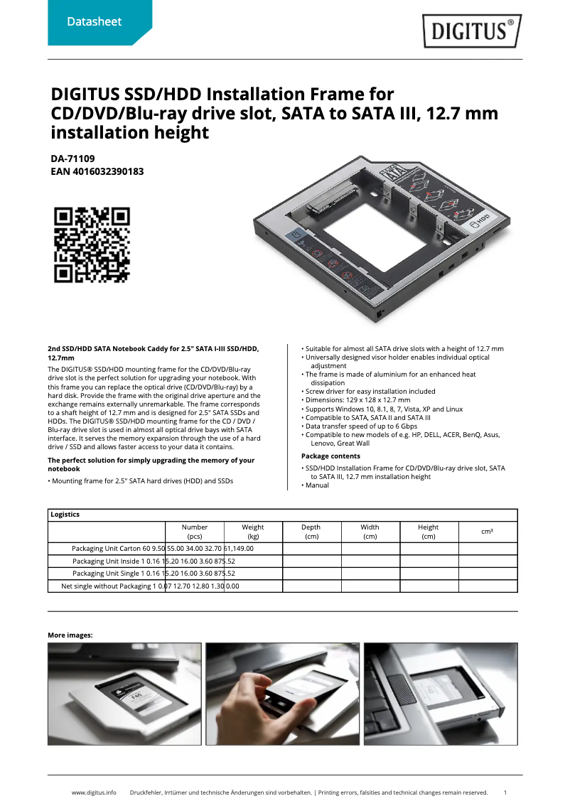 Page n°1 - Fiche technique Digitus DA-71109