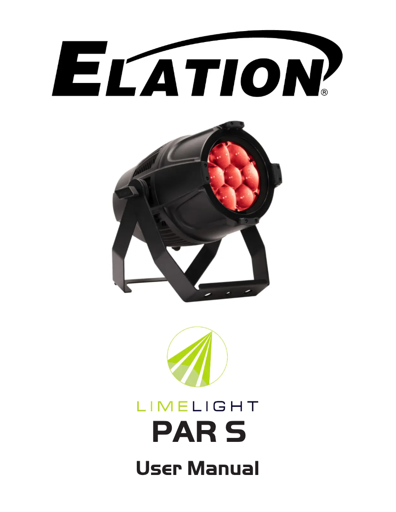 Page 1 de la notice Manuel utilisateur Elation Limelight Par S