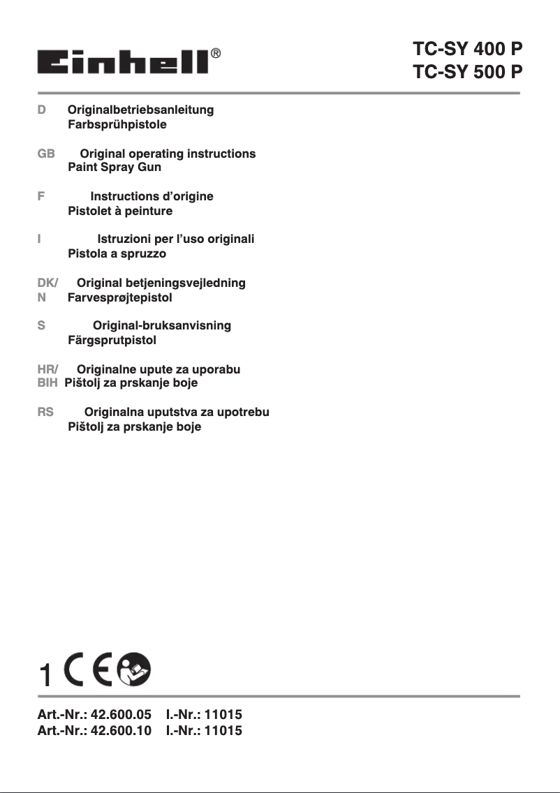 Page 1 de la notice Manuel utilisateur Einhell TC-SY 500 P
