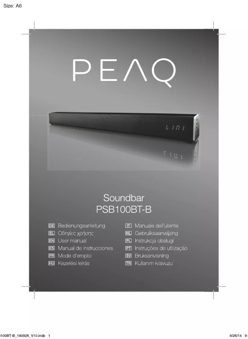 Image de la première page du manuel de l'appareil PSB100BT-B