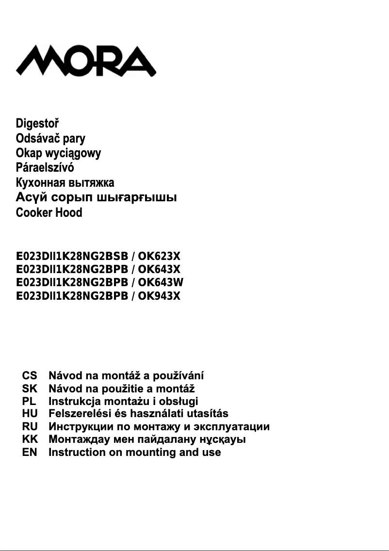 Page 1 de la notice Manuel utilisateur Mora OK 643 W