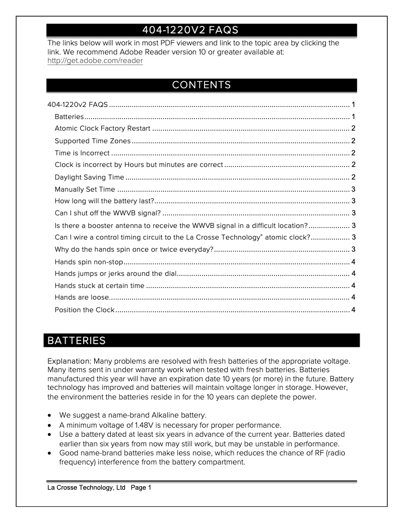 Image de la première page du manuel de l'appareil 404-1220V2