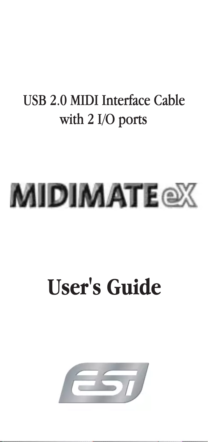 Page n°1 - Manuel utilisateur ESI MIDIMATE eX