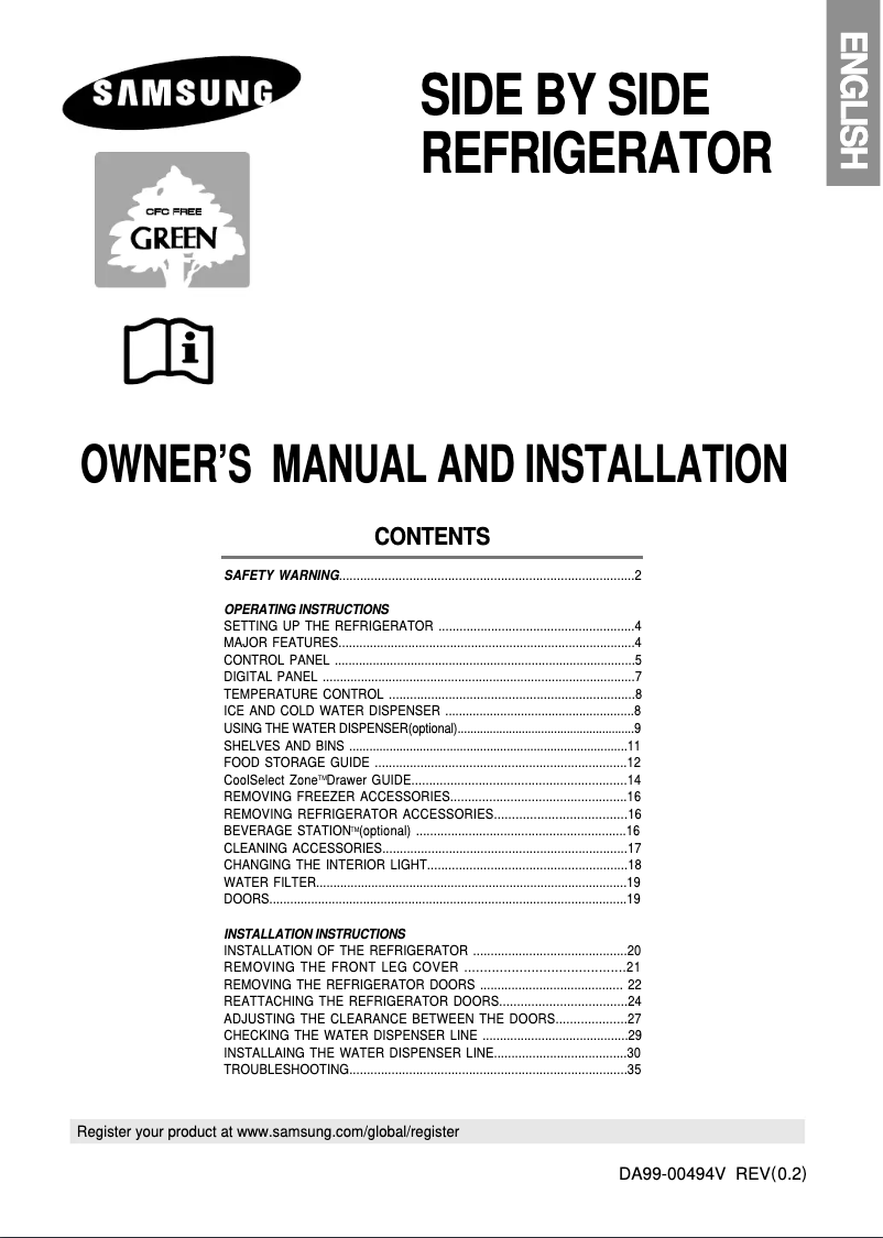 Image de la première page du manuel de l'appareil RS23FCSM
