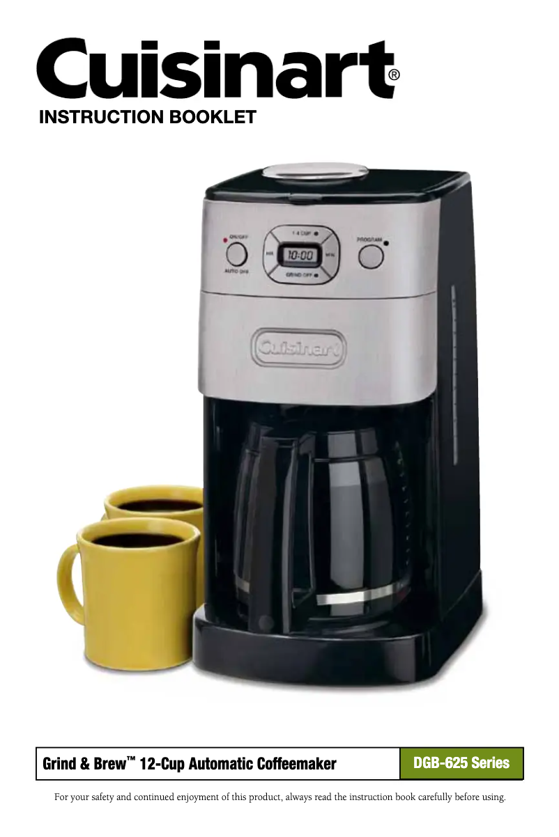 Página 1 del manual Manual de usuario Cuisinart Grind & Brew DGB-625BC