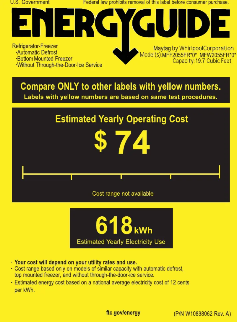 Page n°1 - Label énergétique Maytag MFF2055FRZ