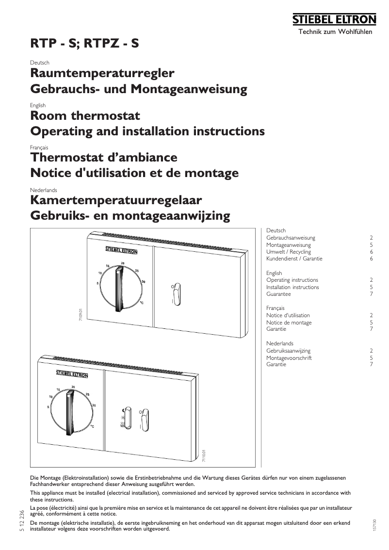 Página 1 del manual Manual de usuario Stiebel Eltron RTPZ - S