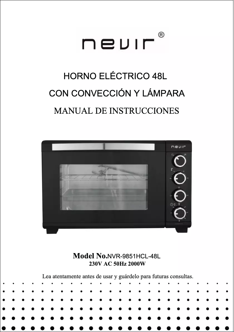 Image de la première page du manuel de l'appareil NVR-9851HCL-48L