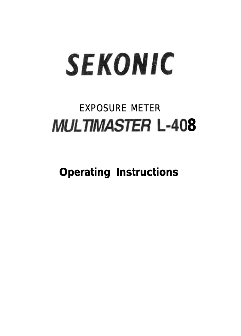 Página 1 del manual Manual de usuario Sekonic L-408