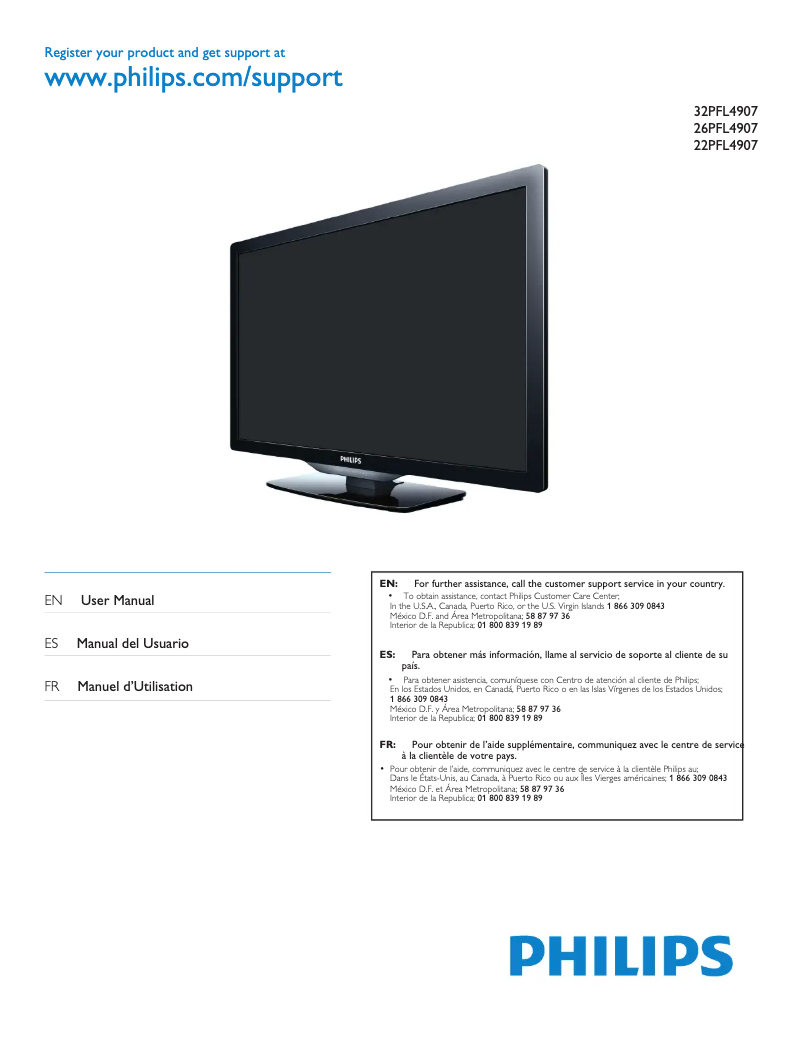 Page n°1 - Manuel utilisateur Philips 26PFL4907
