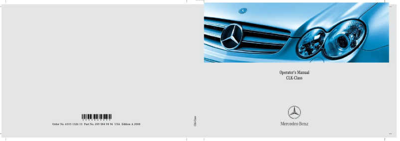 Page 1 de la notice Manuel utilisateur Mercedes-Benz CLK-Class (2008)