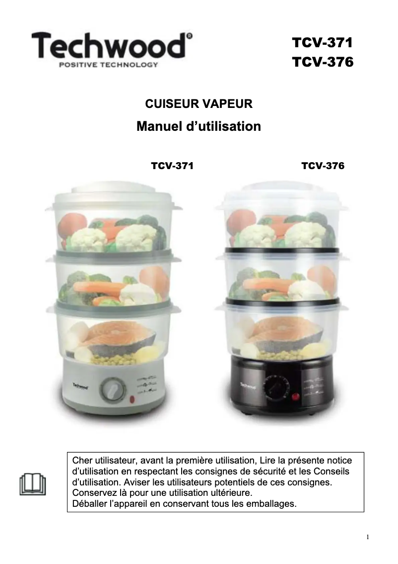 Page n°1 - Manuel utilisateur Techwood TCV-376