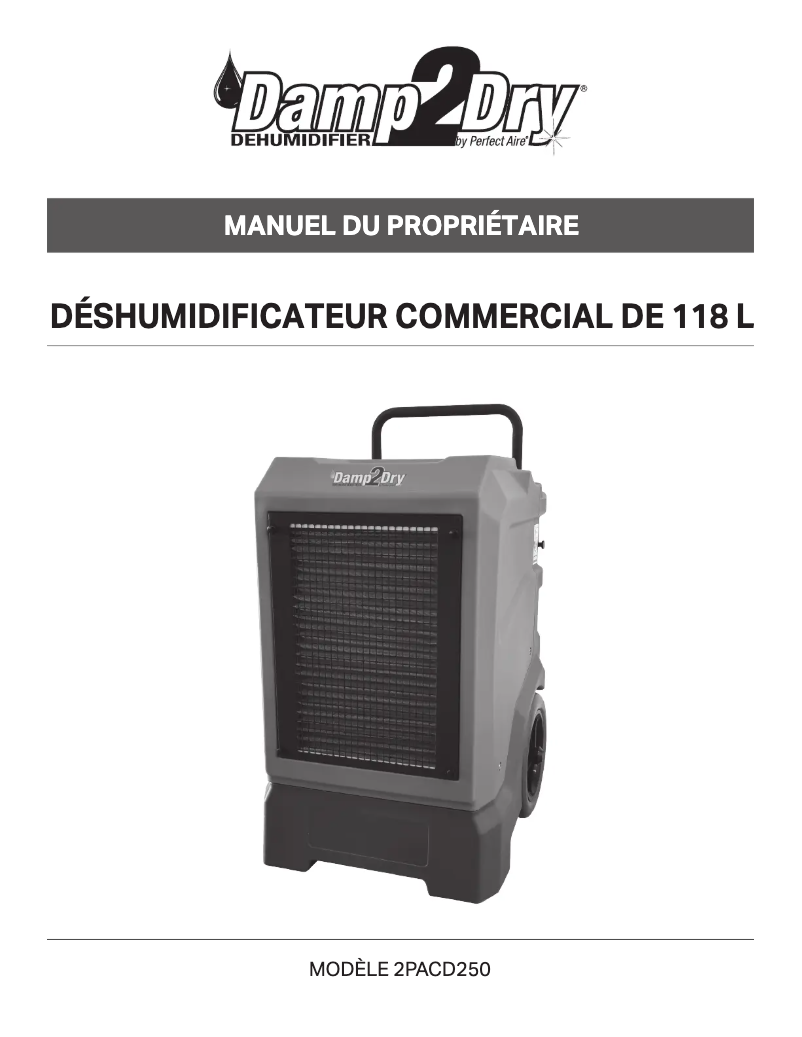 Page n°1 - Manuel utilisateur Perfect Aire 2PACD250