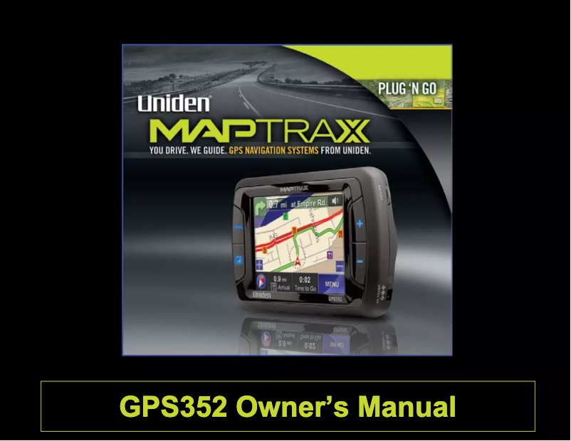 Page n°1 - Manuel utilisateur Uniden Maptrax GPS352