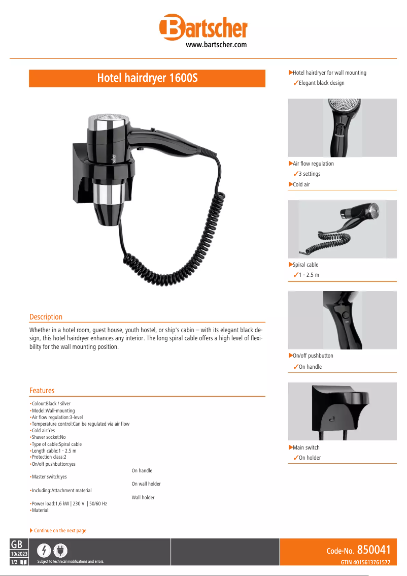 Image de la première page du manuel de l'appareil 1600S