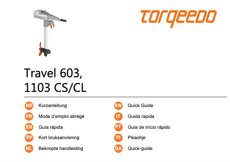 Página 1 del manual Manual de usuario Torqeedo Travel 603