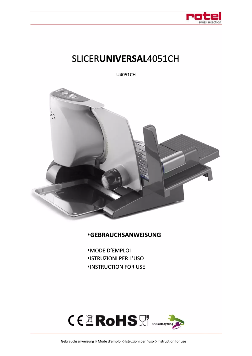 Page n°1 - Manuel utilisateur Rotel U4051CH