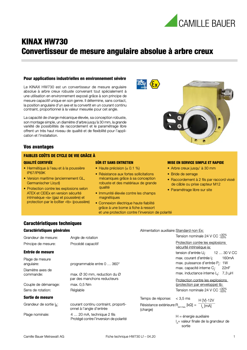 Image de la première page du manuel de l'appareil KINAX HW730