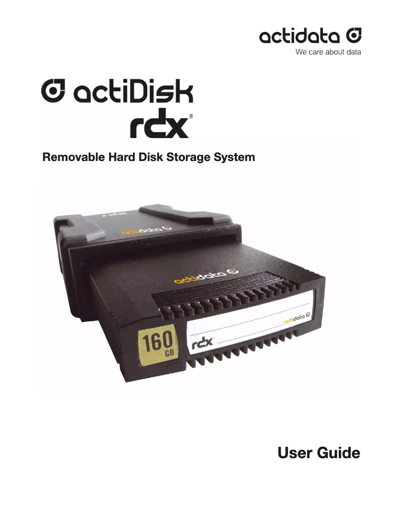 Page 1 de la notice Manuel utilisateur Actidata actiDisk RDX 750GB