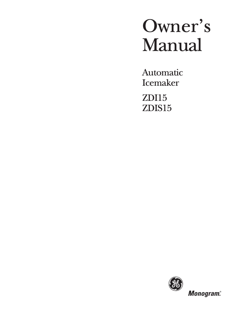 Image de la première page du manuel de l'appareil ZDIS15CSS