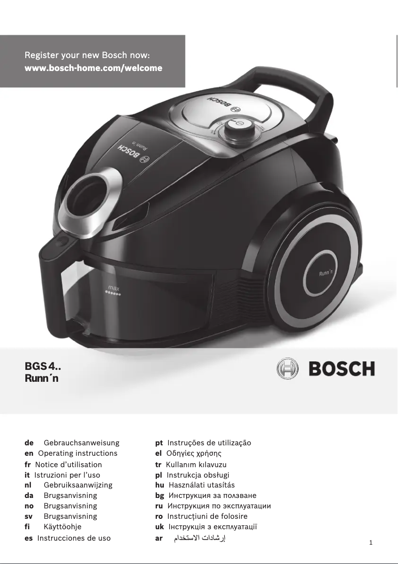 Page n°1 - Manuel utilisateur Bosch Runn'n BGS4SILAU