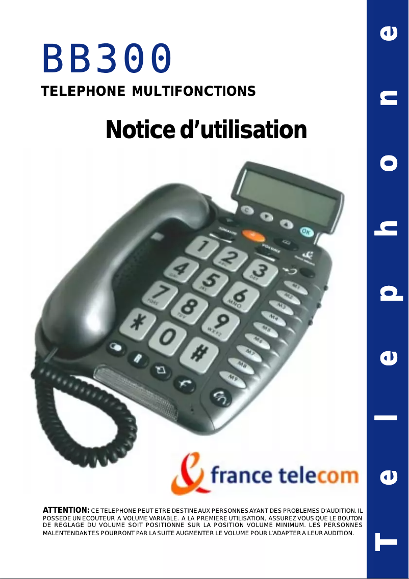 Image de la première page du manuel de l'appareil BB300