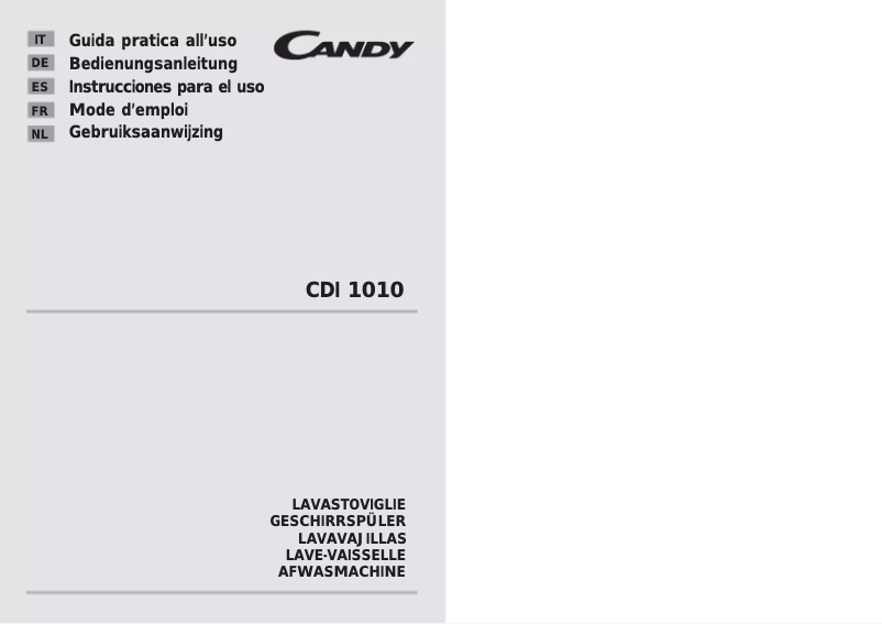 Page 1 de la notice Manuel utilisateur Candy CDI 1010