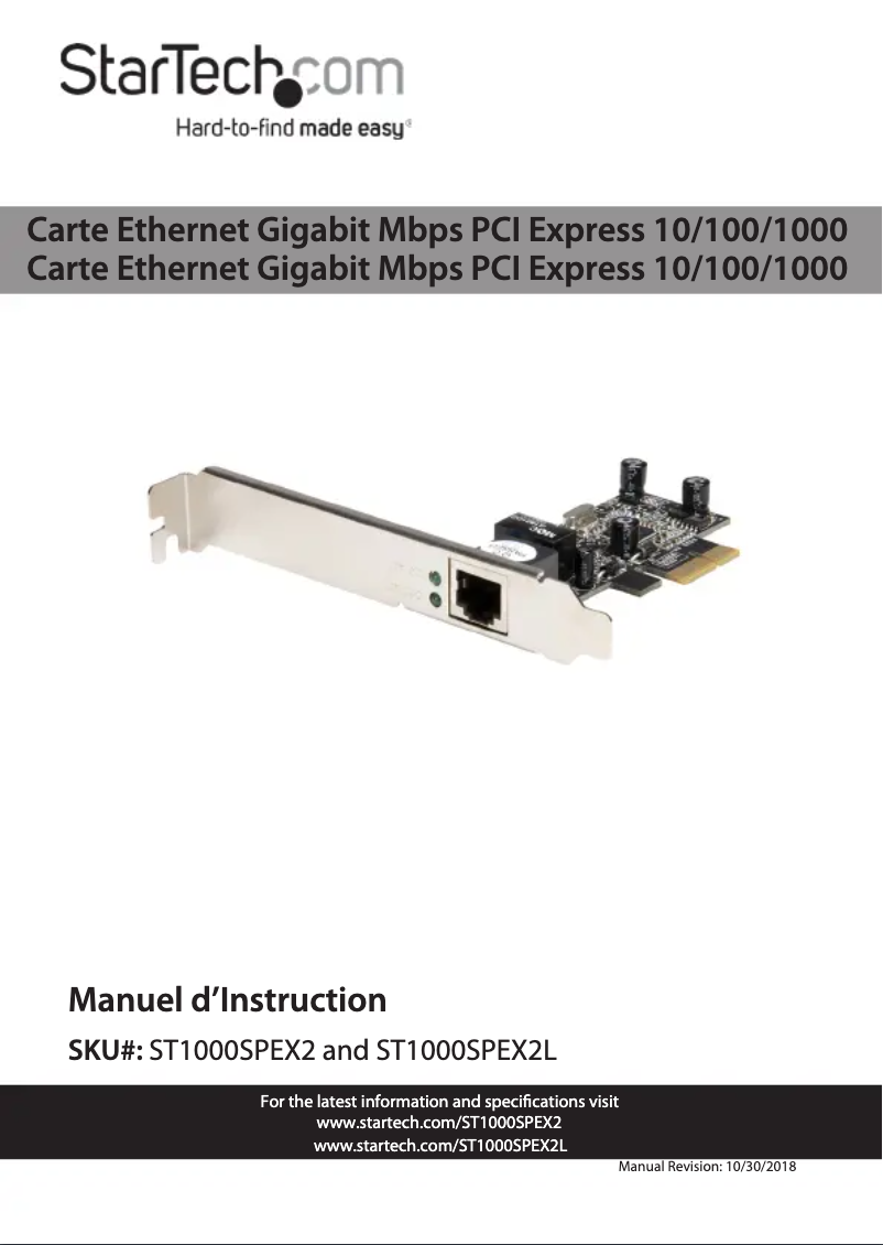 Image de la première page du manuel de l'appareil ST1000SPEX2