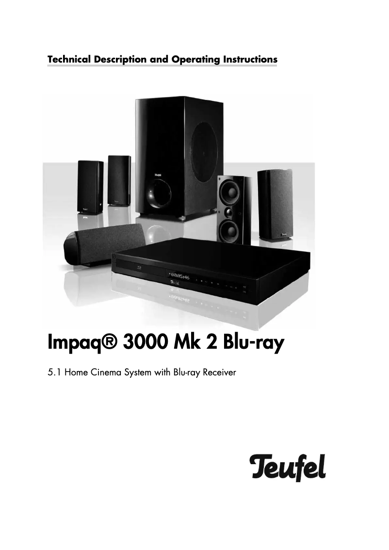 Page n°1 - Manuel utilisateur Teufel Impaq 3000 Mk2