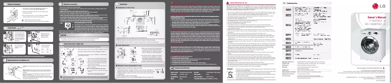 Page 1 de la notice Manuel utilisateur LG F1403FDS5
