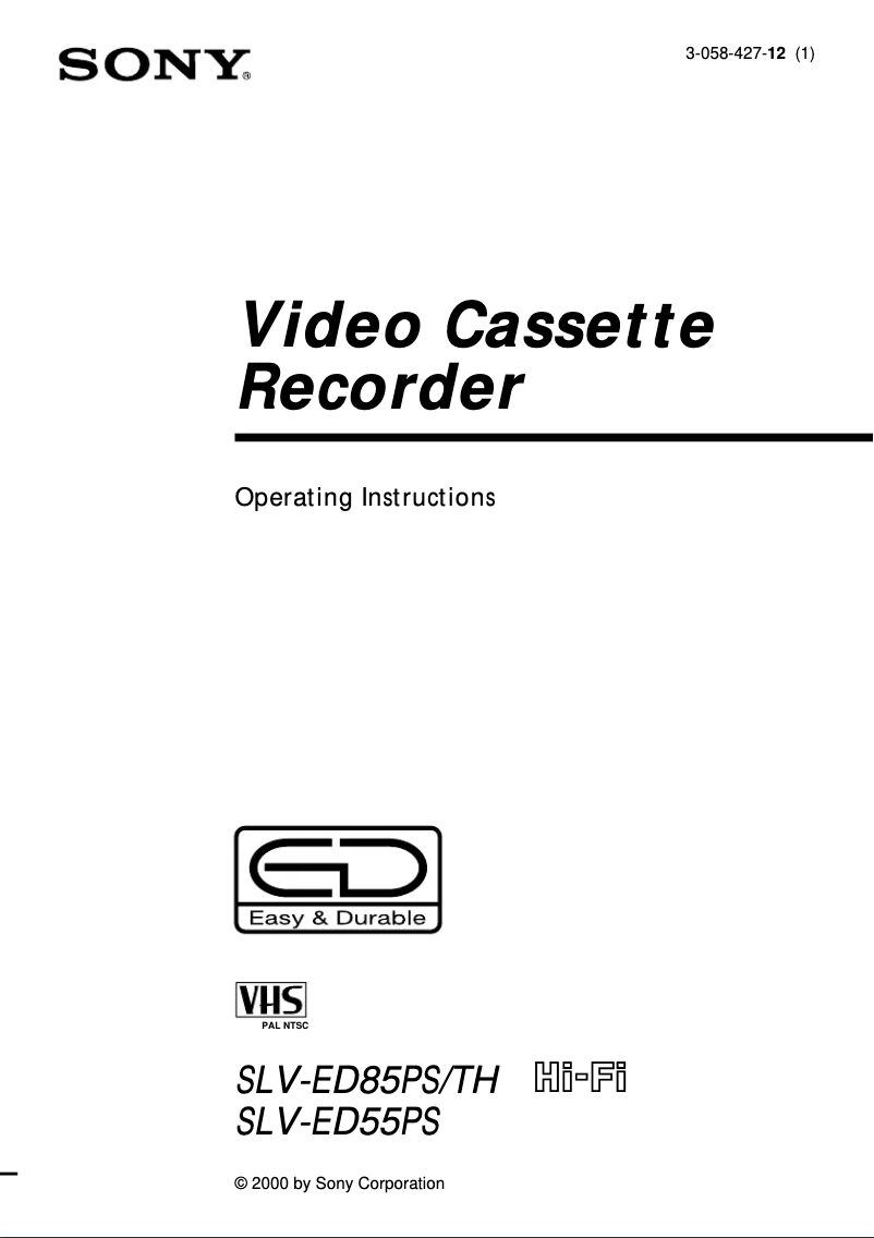 Página 1 del manual Manual de usuario Sony SLV-ED85TH
