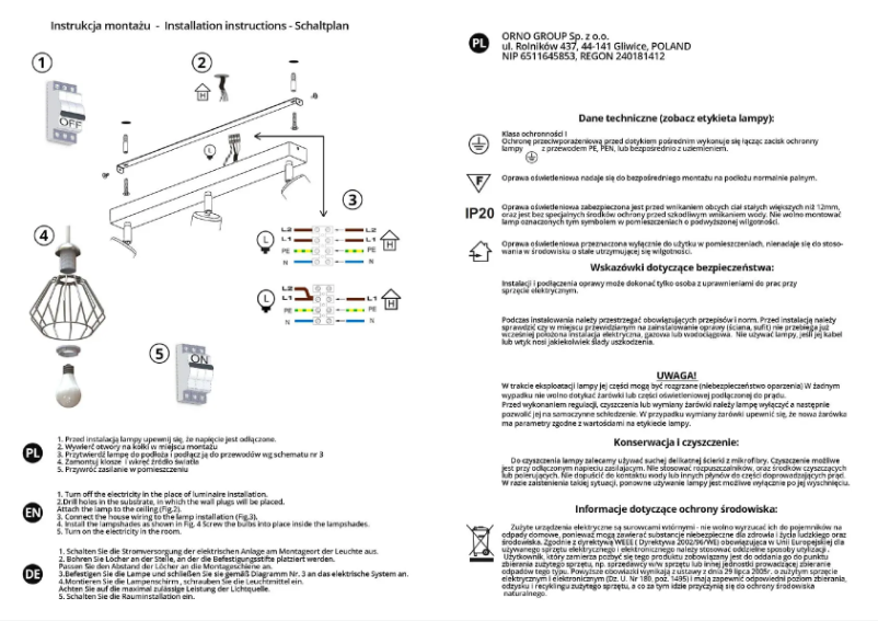 Page 1 de la notice Manuel utilisateur Adviti AD-LD-6262BE27M