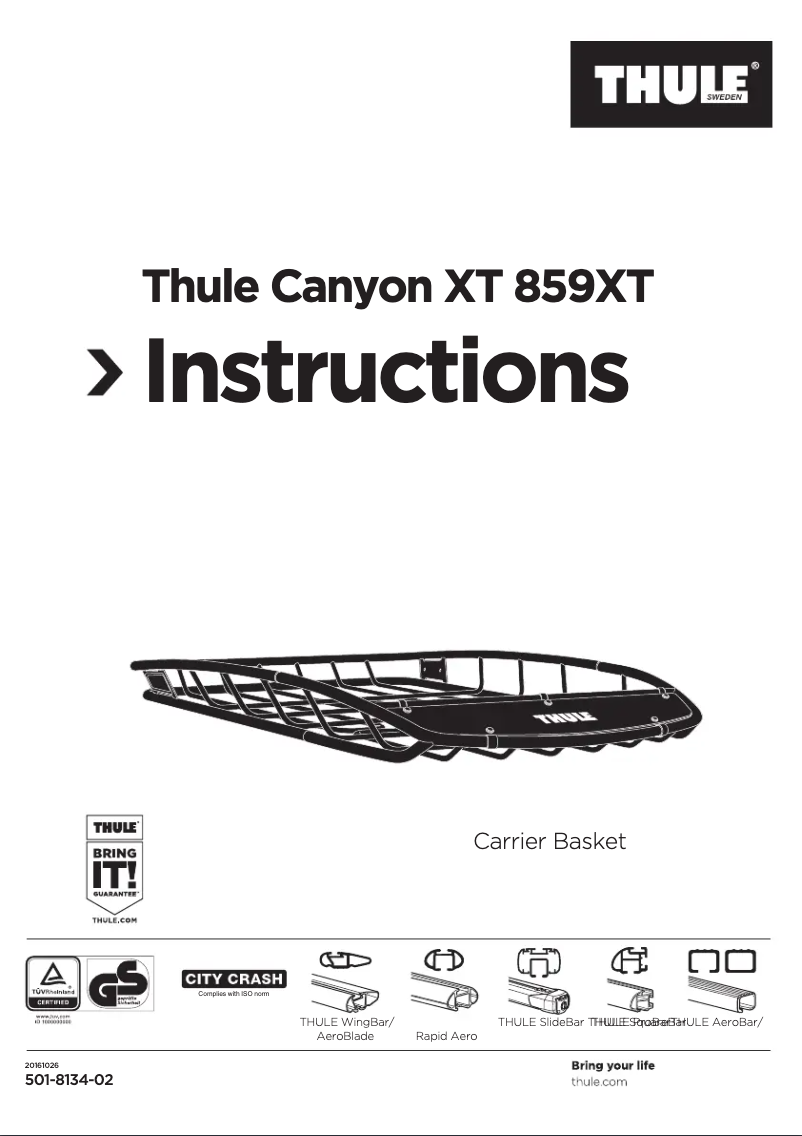Page n°1 - Manuel utilisateur Thule Canyon XT