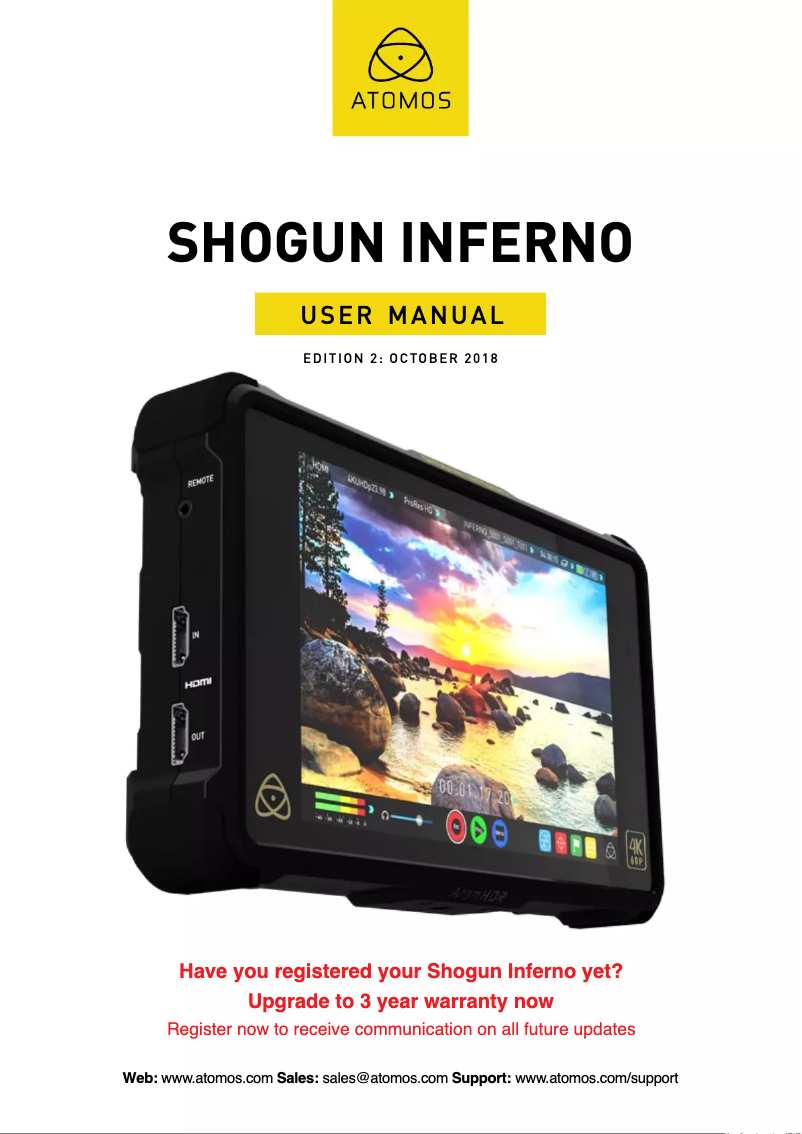 Page n°1 - Manuel utilisateur Atomos Shogun Inferno