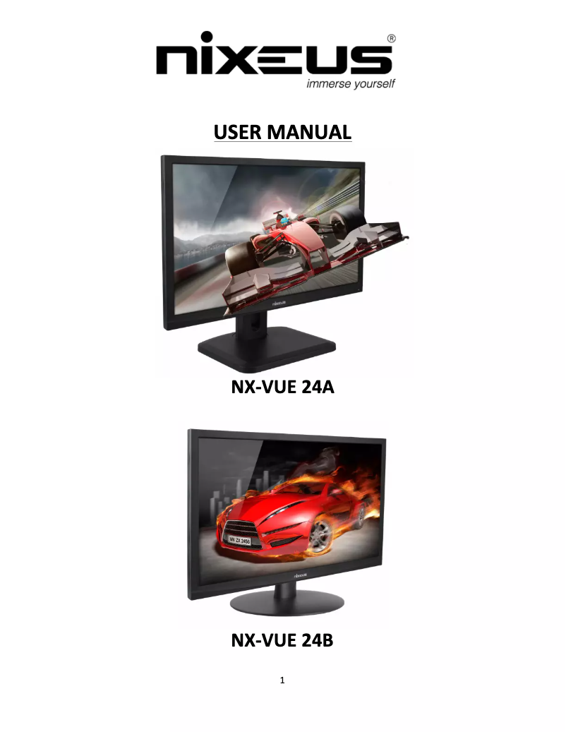 Page n°1 - Manuel utilisateur Nixeus NX-VUE24A
