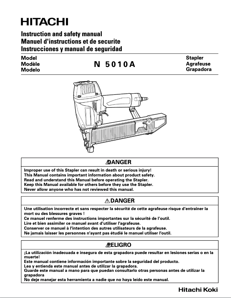 Page n°1 - Manuel utilisateur Hitachi N5010A