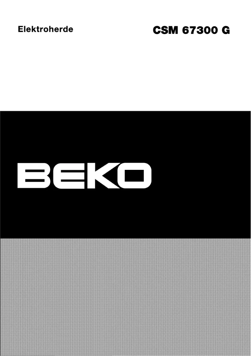 Page n°1 - Manuel utilisateur Beko CSM 67300 GX